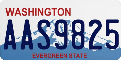 WA license plate AAS9825