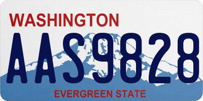 WA license plate AAS9828