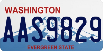 WA license plate AAS9829
