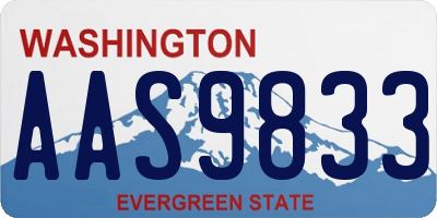WA license plate AAS9833
