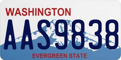 WA license plate AAS9838
