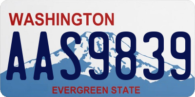 WA license plate AAS9839