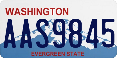 WA license plate AAS9845