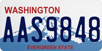 WA license plate AAS9848