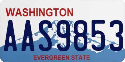WA license plate AAS9853