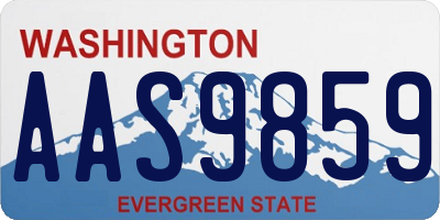 WA license plate AAS9859