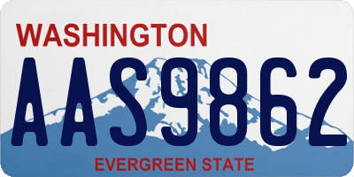 WA license plate AAS9862