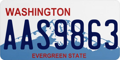 WA license plate AAS9863