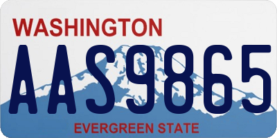 WA license plate AAS9865
