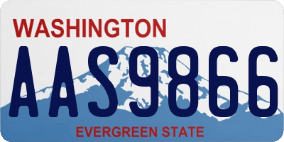WA license plate AAS9866