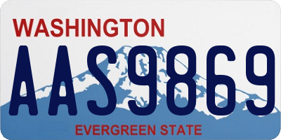 WA license plate AAS9869