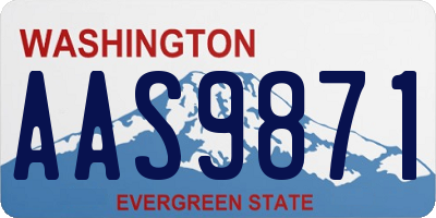 WA license plate AAS9871