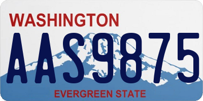 WA license plate AAS9875