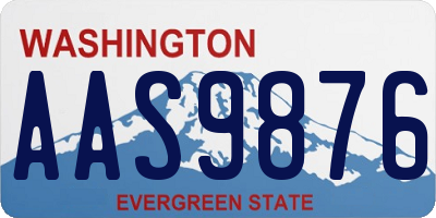 WA license plate AAS9876