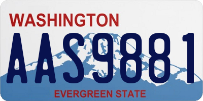 WA license plate AAS9881