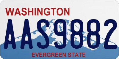 WA license plate AAS9882