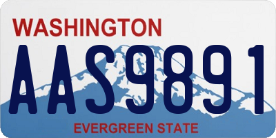 WA license plate AAS9891
