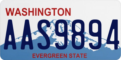 WA license plate AAS9894