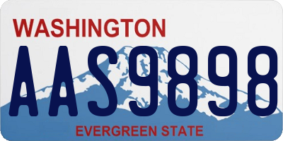 WA license plate AAS9898