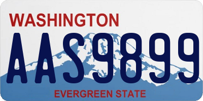 WA license plate AAS9899
