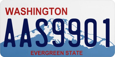 WA license plate AAS9901