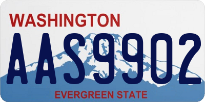 WA license plate AAS9902