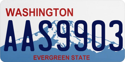 WA license plate AAS9903
