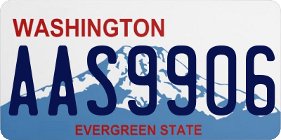 WA license plate AAS9906