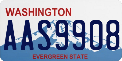 WA license plate AAS9908
