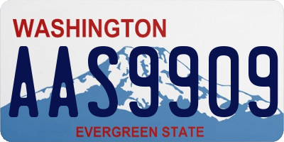 WA license plate AAS9909