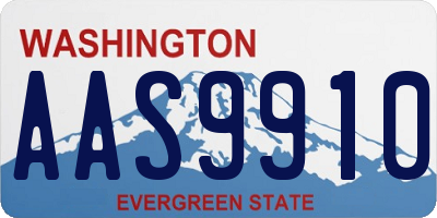 WA license plate AAS9910