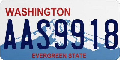 WA license plate AAS9918