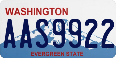 WA license plate AAS9922