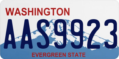 WA license plate AAS9923