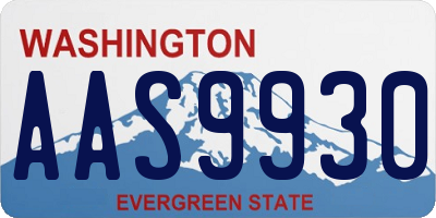 WA license plate AAS9930