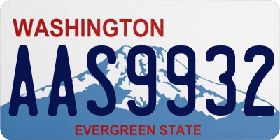 WA license plate AAS9932