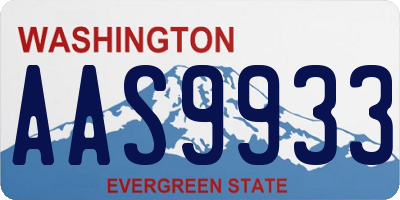 WA license plate AAS9933