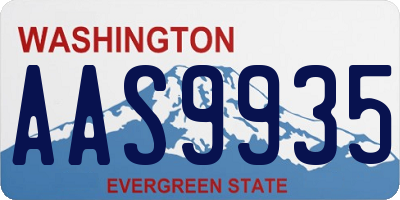 WA license plate AAS9935