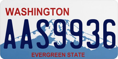 WA license plate AAS9936