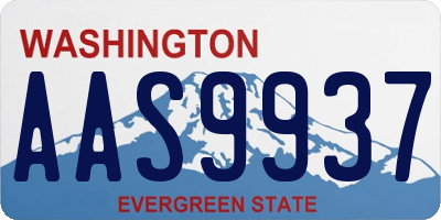WA license plate AAS9937