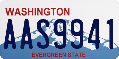 WA license plate AAS9941