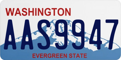 WA license plate AAS9947