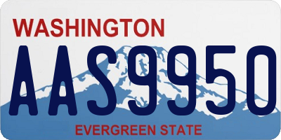 WA license plate AAS9950