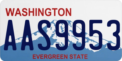 WA license plate AAS9953