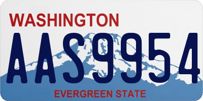 WA license plate AAS9954