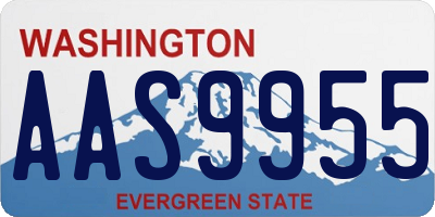 WA license plate AAS9955