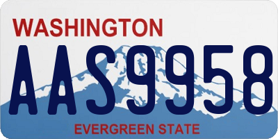 WA license plate AAS9958