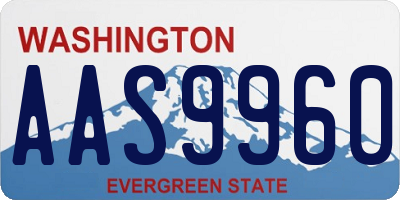 WA license plate AAS9960