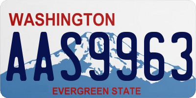 WA license plate AAS9963