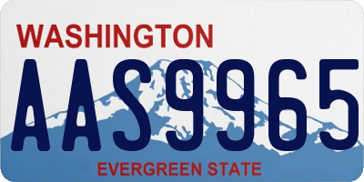 WA license plate AAS9965